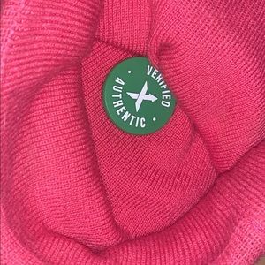 Pink and green Supreme beanie